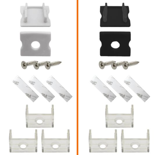 Eindkapjes en beugeltjes voor breed profiel opbouw hoog