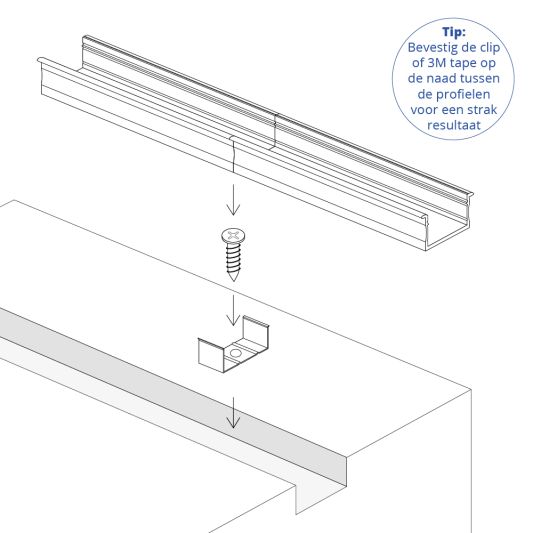 Led profiel 1 meter inbouw hoog 15 mm slim line