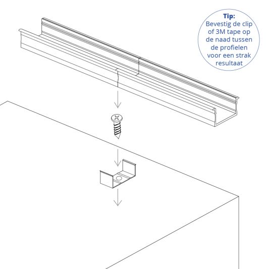 Led profiel 1 meter inbouw hoog 15 mm slim line