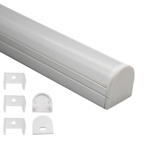 Led profiel 1 meter opbouw breed 19 mm ronde afdekkap