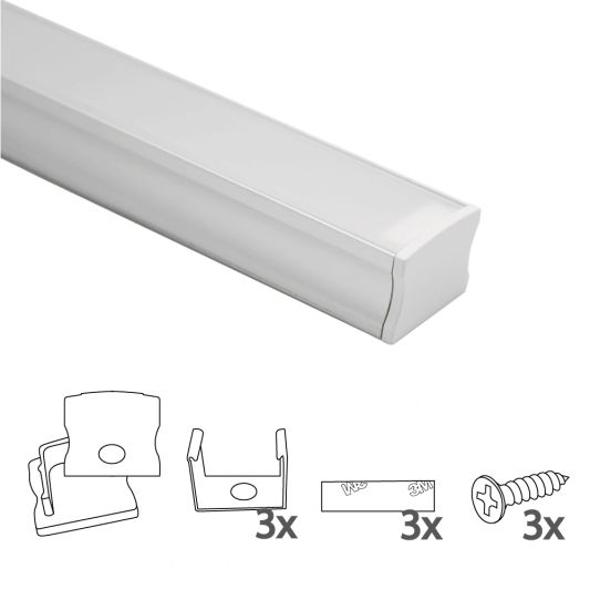 Led profiel 1 meter opbouw breed hoog 20 mm