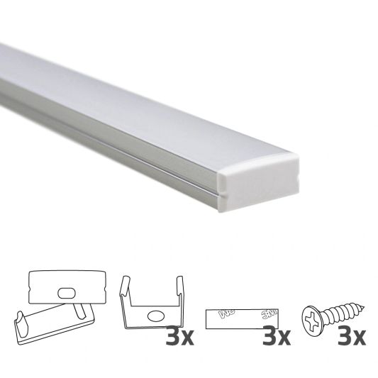 Led profiel 1 meter opbouw breed laag 10 mm