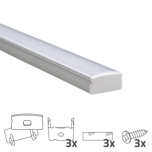 Led profiel 1 meter opbouw laag 8 mm slim line