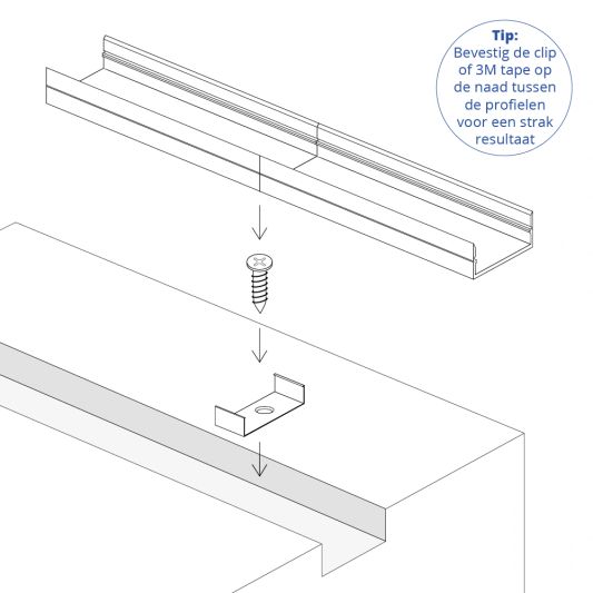 Led profiel 2 meter opbouw breed laag 10 mm