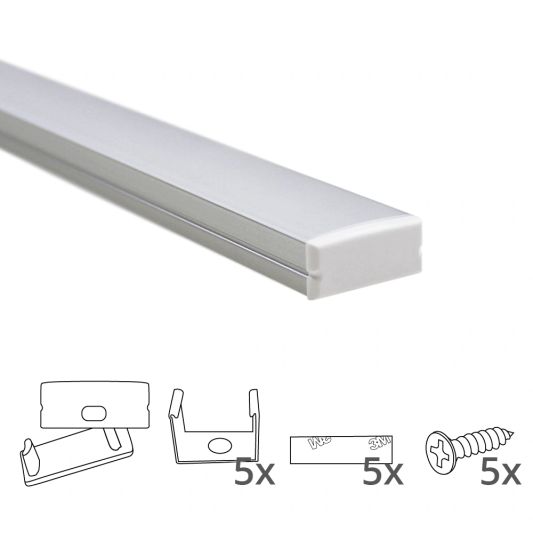 Led profiel 2 meter opbouw breed laag 10 mm