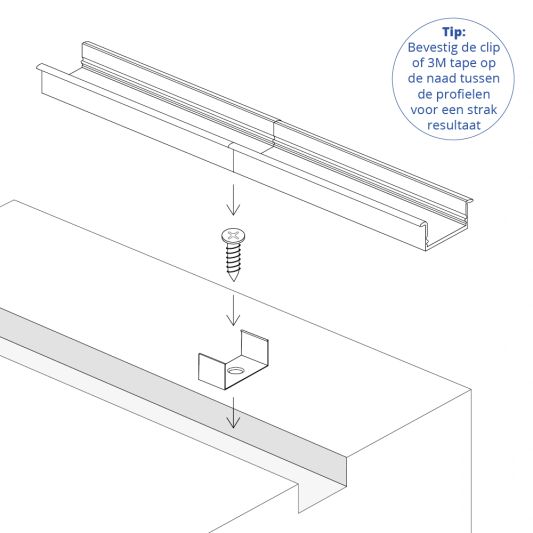 Led profiel 3 meter inbouw laag 8 mm slim line