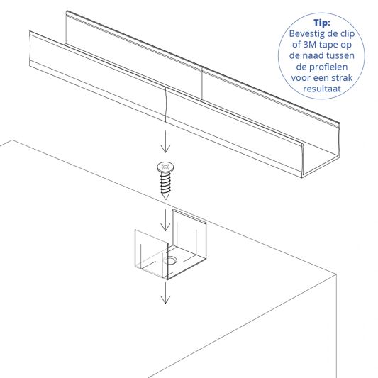 Led profiel 3 meter opbouw breed hoog 20 mm