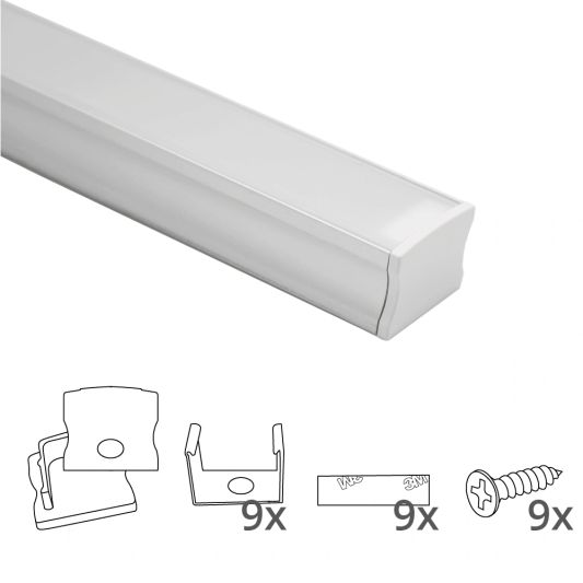 Led profiel 4 meter opbouw breed hoog 20 mm