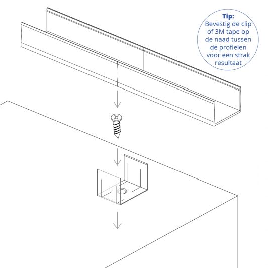 Led profiel 4 meter opbouw breed hoog 20 mm