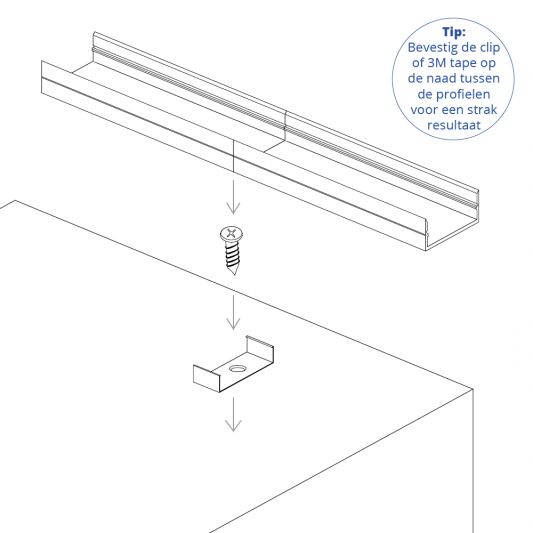 Led profiel 4 meter opbouw breed laag 10 mm