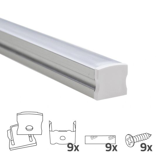 Led profiel 4 meter opbouw hoog 15 mm slim line