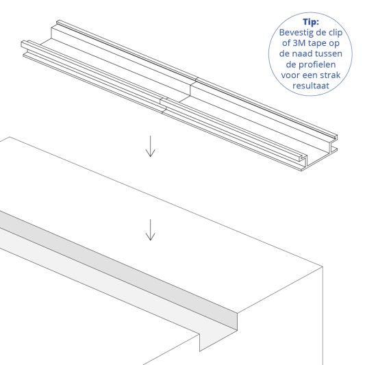 Led profiel voor vloer 1 meter inbouw 8 mm