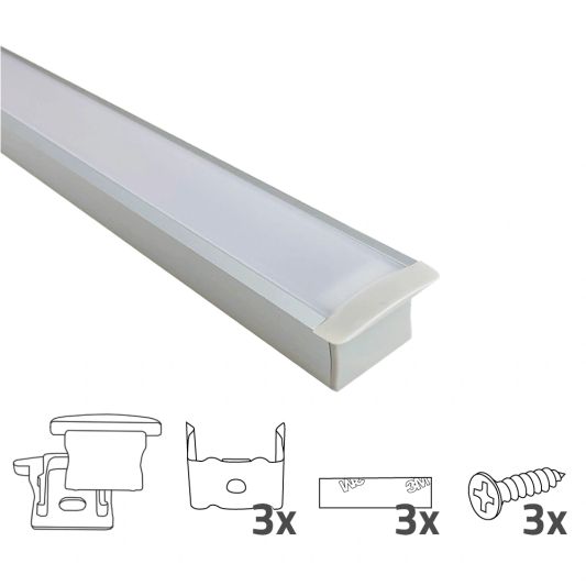 Led strip profiel breed inbouw hoog 1 meter