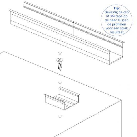 Led strip profiel breed inbouw hoog 3 meter