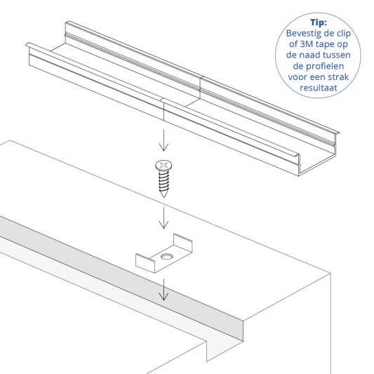 Led strip profiel breed inbouw laag 2 meter