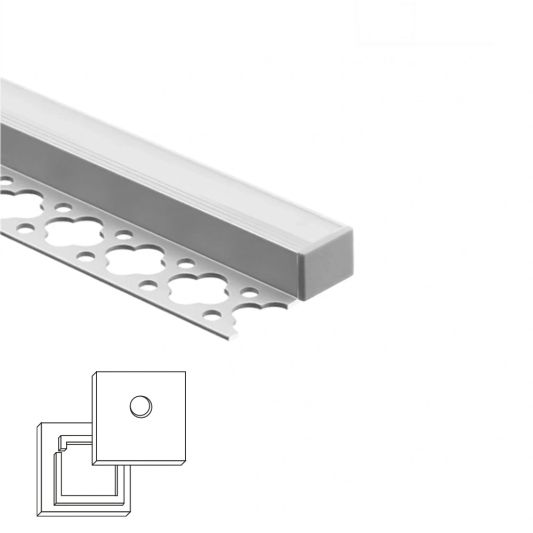 Led tegel profiel / led stuc profiel smal - Stucstop - 1,5 meter