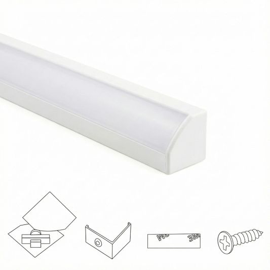 Ledstrip hoekprofiel wit - Slim line - compleet inclusief afdekkap 1,5 meter