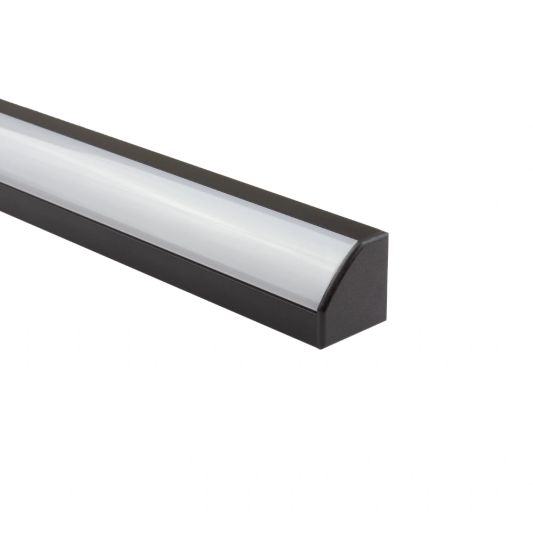 Ledstrip hoekprofiel zwart - Slim line - compleet inclusief afdekkap 2 meter
