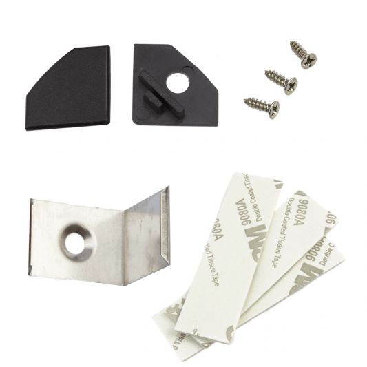 Ledstrip hoekprofiel zwart - Slim line - compleet inclusief afdekkap 1 meter