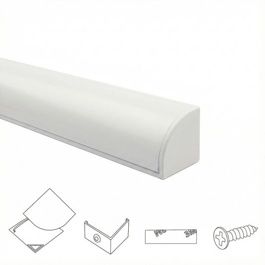 Ledstrip profiel hoek in wit - Slim line - compleet inclusief afdekkap 3 meter
