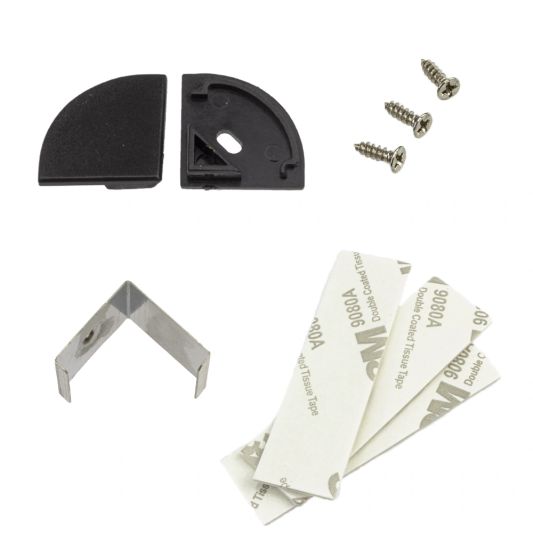 Ledstrip profiel hoek in zwart - Slim line - compleet inclusief afdekkap 1 meter