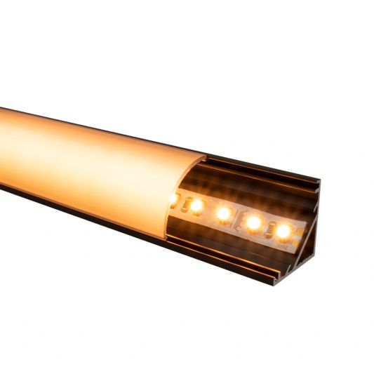 Ledstrip profiel hoek in zwart - Slim line - compleet inclusief afdekkap 4 meter