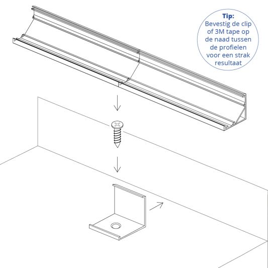 Ledstrip profiel hoek Slim line - compleet met afdekkap 1 meter