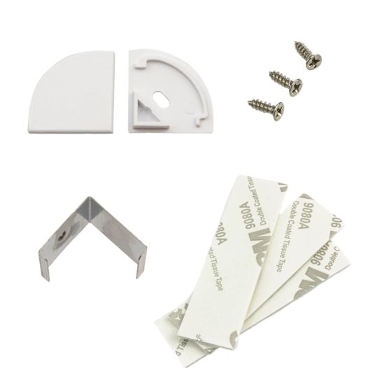 Ledstrip profiel hoek Slim line rond - compleet met afdekkap 2 meter