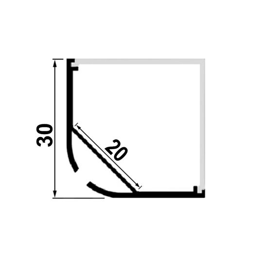 Los ledstrip hoekprofiel 1,5 meter 30 mm