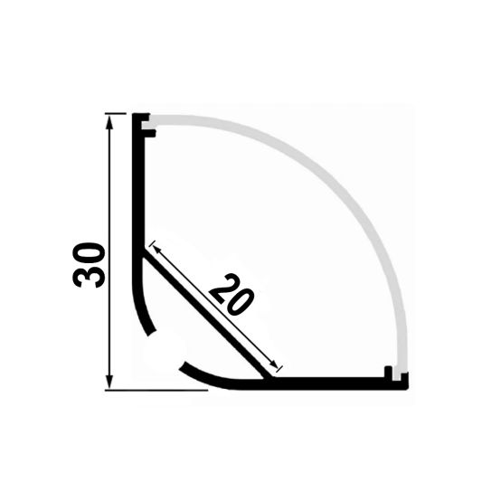 Los ledstrip hoekprofiel 1,5 meter 30 mm